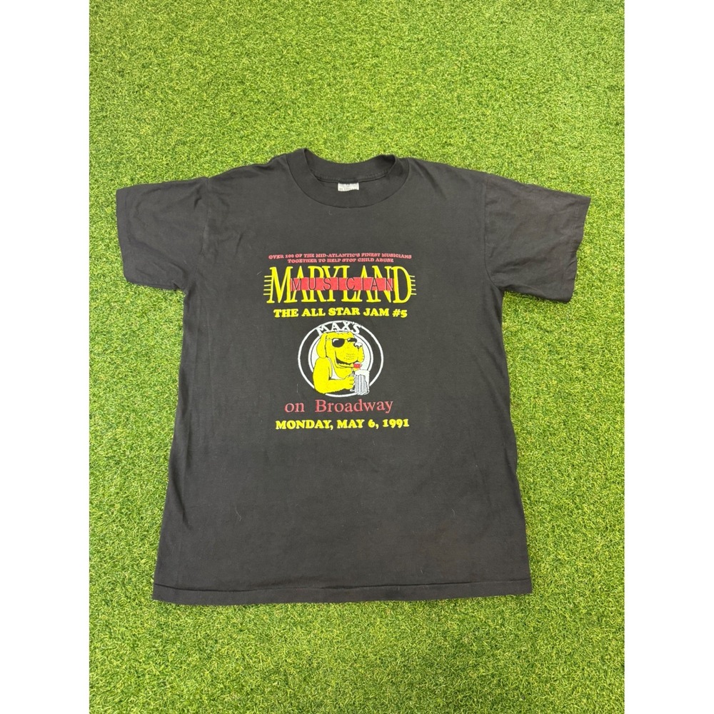 Vintage '91 MD Musician All Star Jam on Broadway T-Shirt Black L Single Stitch